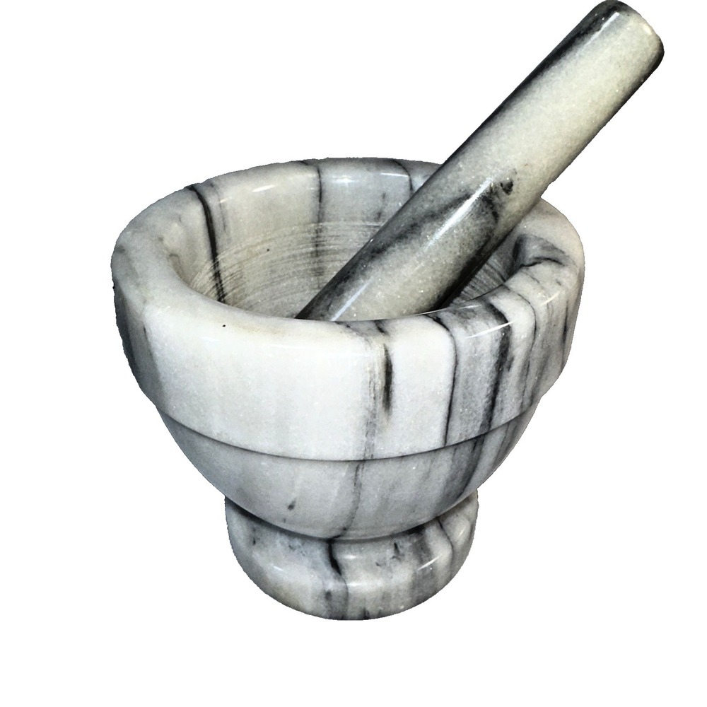Vintage Cooks Club Marble Mortar & Pestle Set 4 inches Excellent Condition